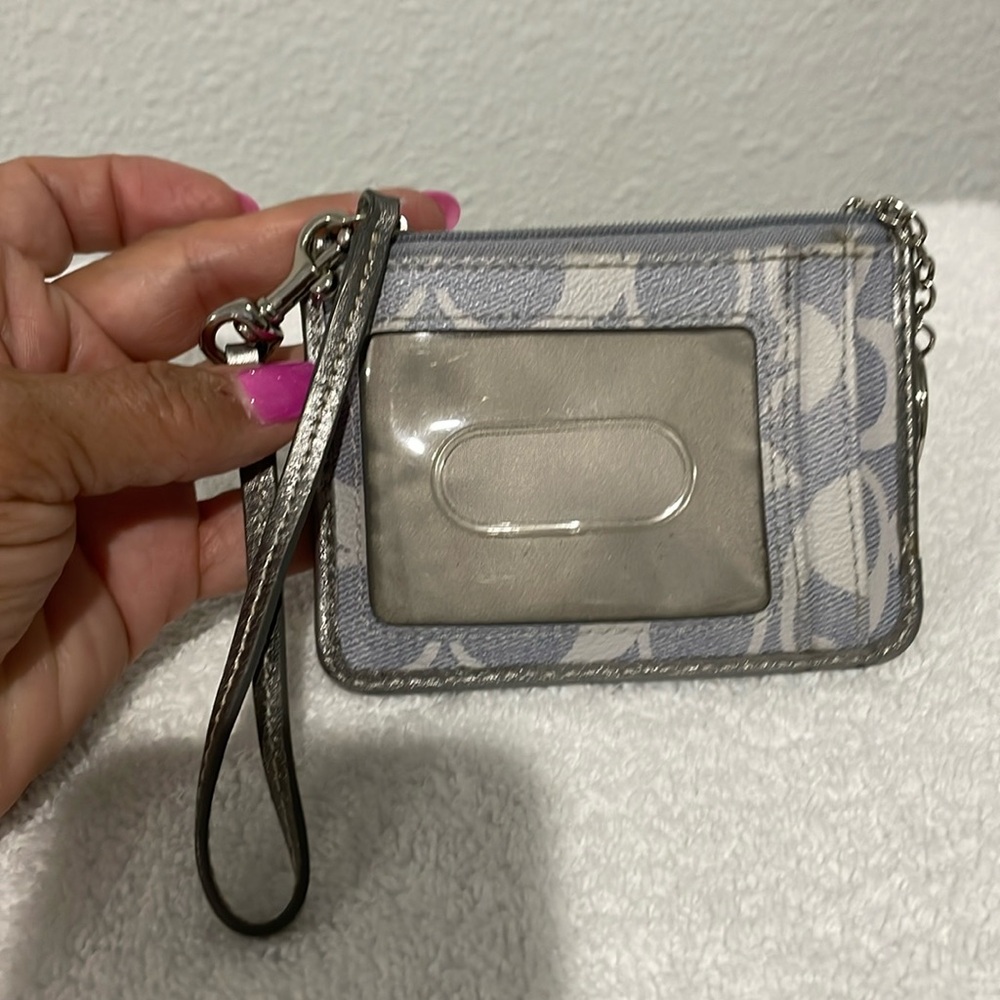 Coach gray wristlet
